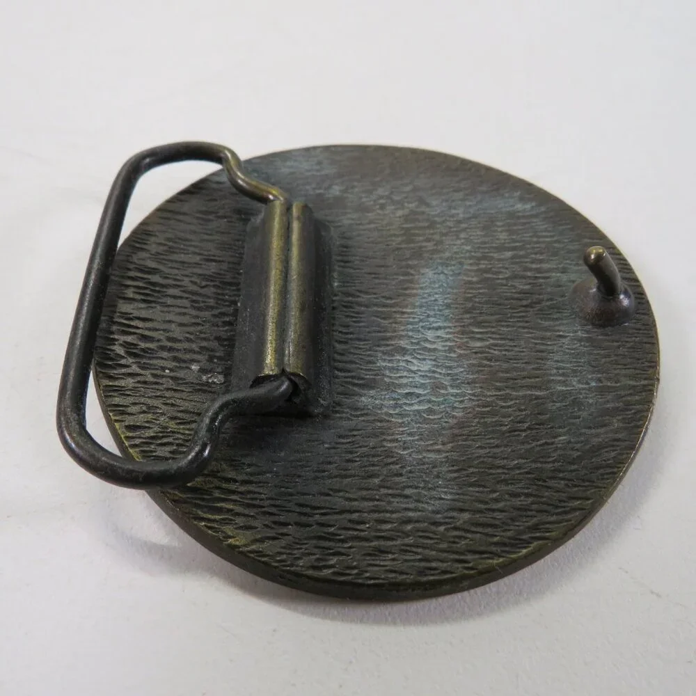 Vintage Round Metal Brass Buckle 2.5
